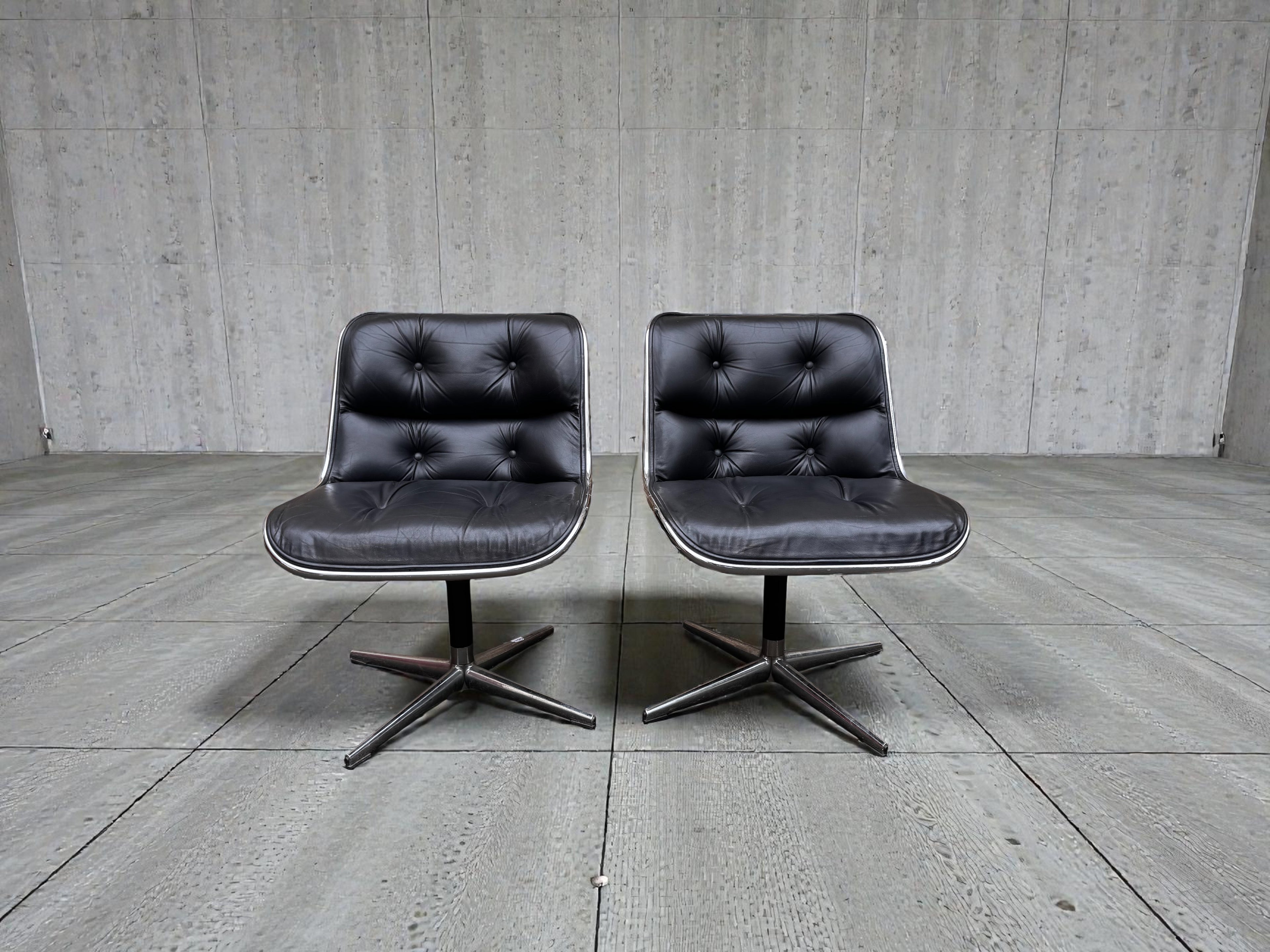 Paire de Chauffeuse Charles Pollock - Edition Knoll