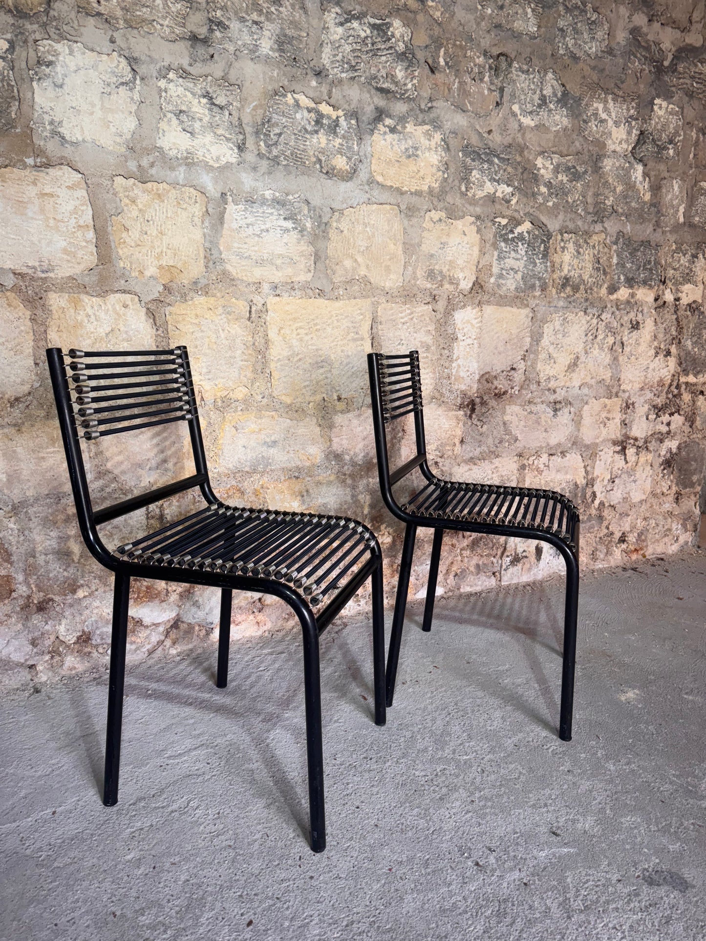 Paire de chaises Sandow noires par René Herbst