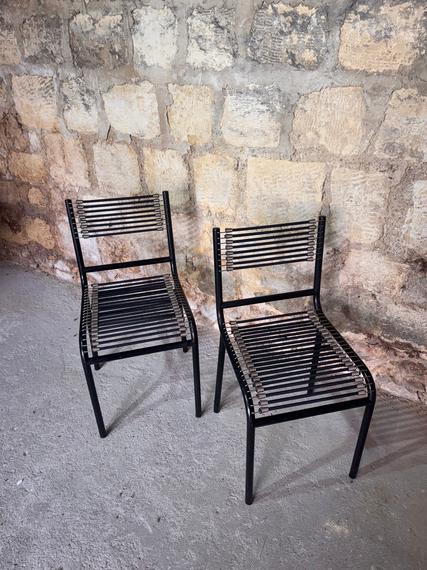 Paire de chaises Sandow noires par René Herbst