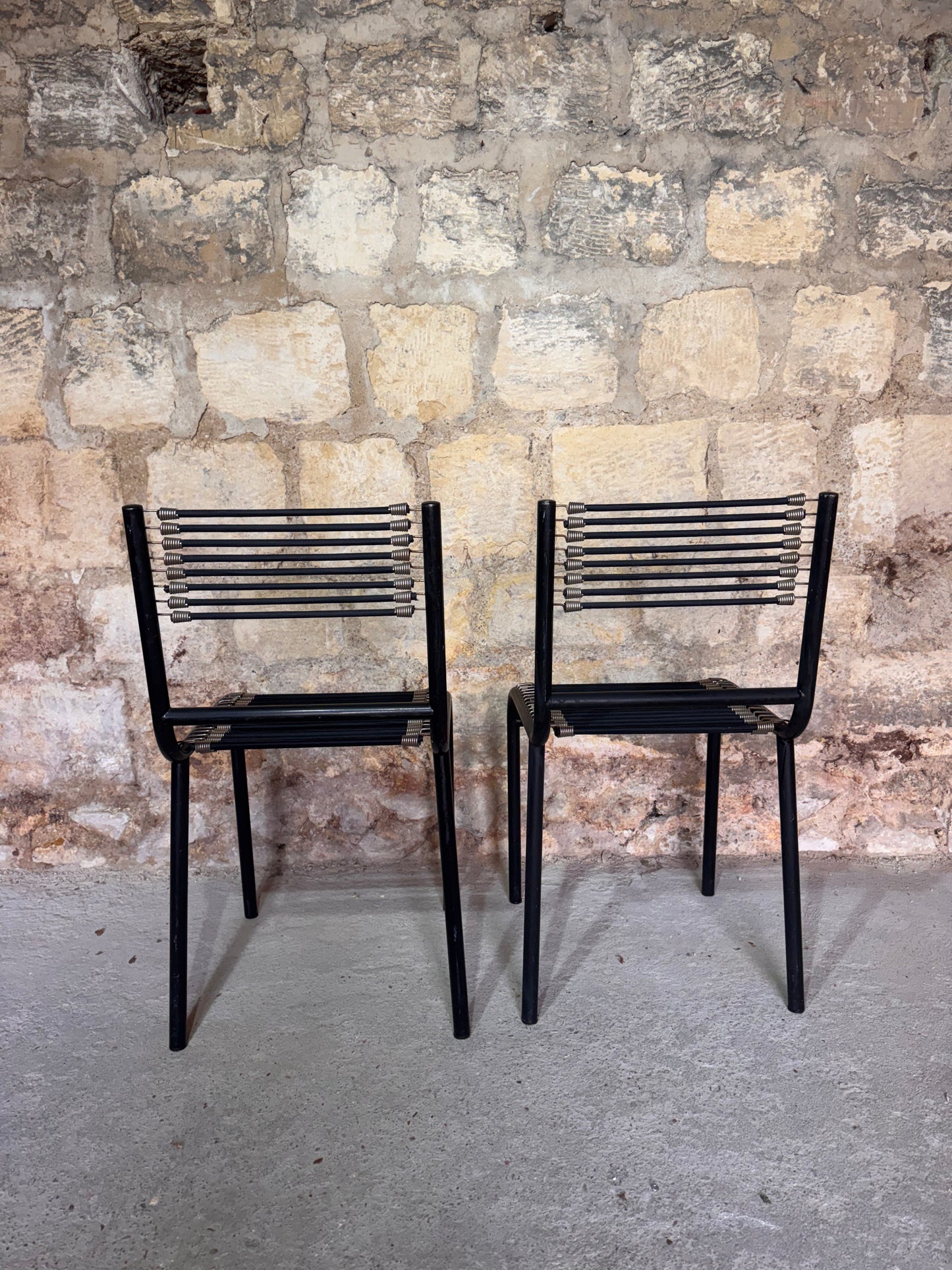 Paire de chaises Sandow noires par René Herbst